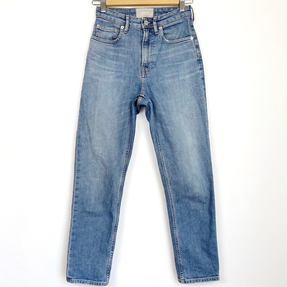Everlane The high rise straight leg regular jeans light wash 25 regular